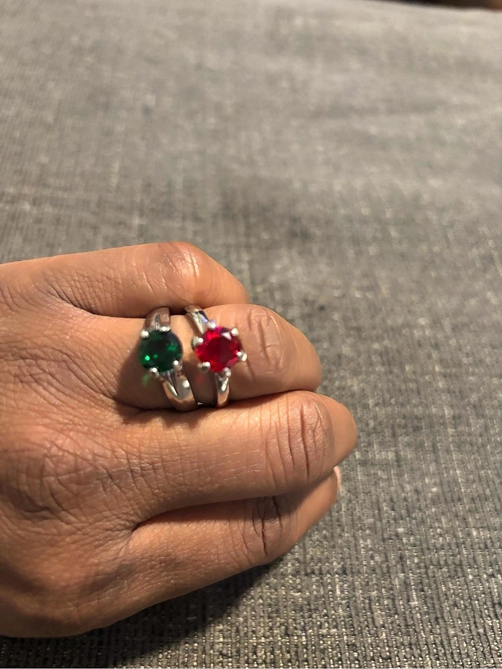 Green & Red Gemstone Rings